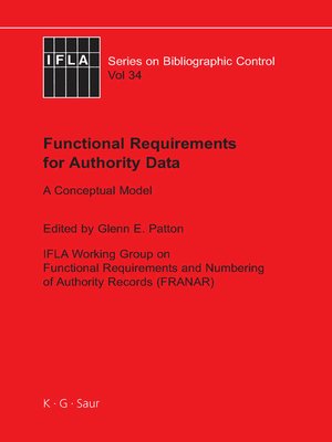 cover image of Functional Requirements for Authority Data